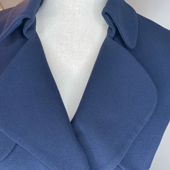 Karen Millen Sleeveless Pleated Skirt Trench Dress in Navy Size 6US - Picture 6 of 16